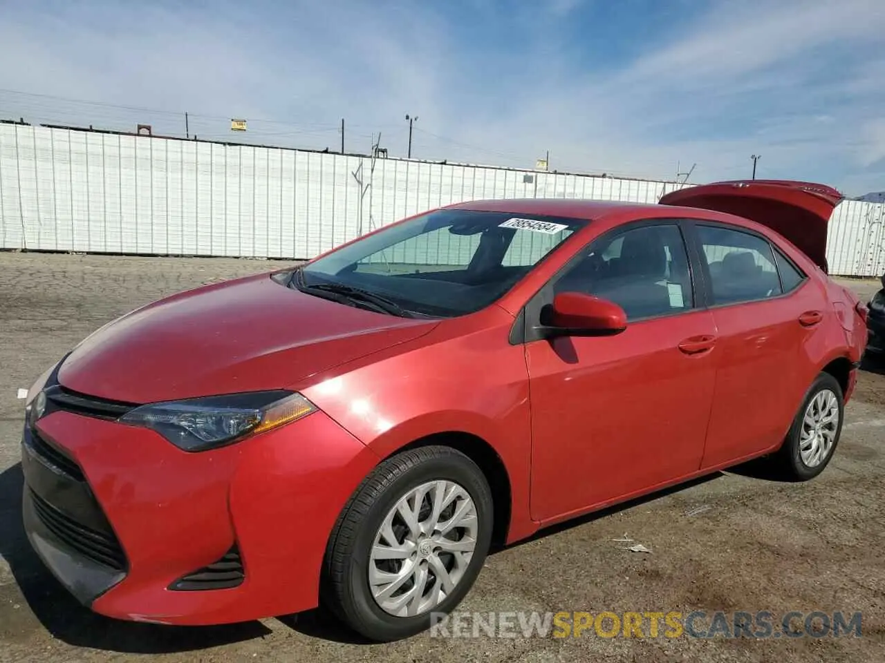 1 Photograph of a damaged car 5YFBURHE5KP872958 TOYOTA COROLLA 2019
