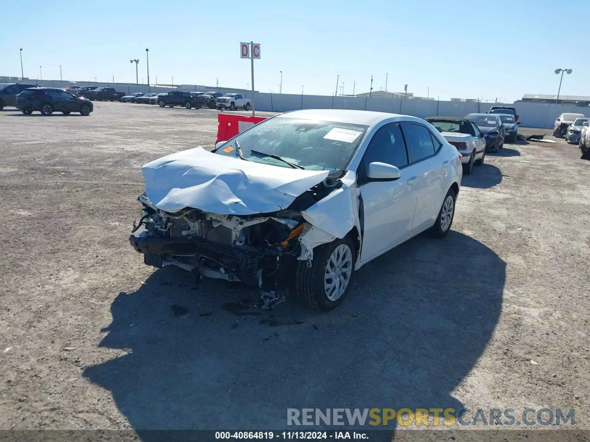 2 Photograph of a damaged car 5YFBURHE5KP883782 TOYOTA COROLLA 2019