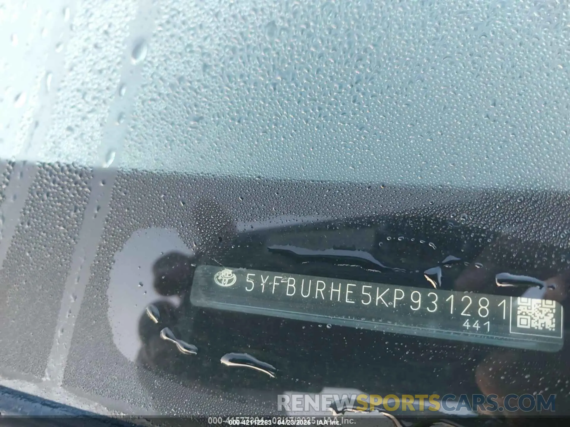 9 Фотография поврежденного автомобиля 5YFBURHE5KP931281 TOYOTA COROLLA 2019