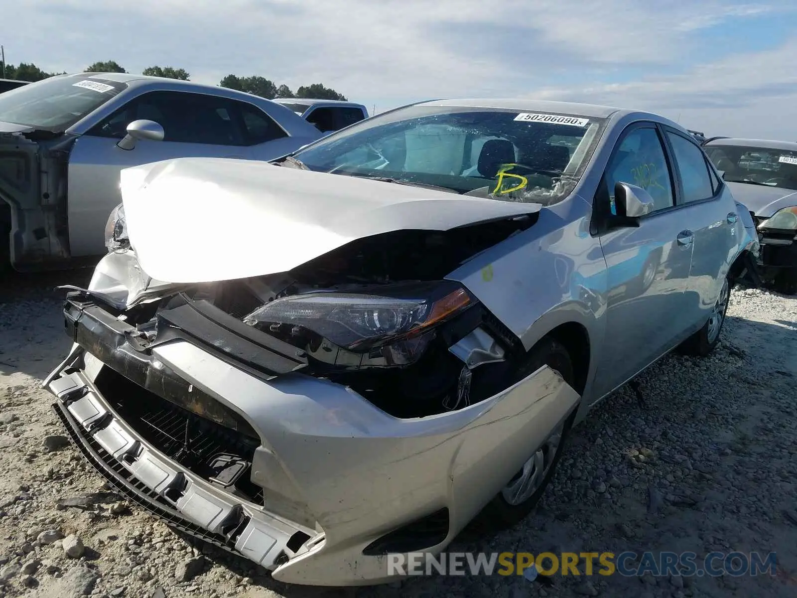 2 Photograph of a damaged car 5YFBURHE6KP866778 TOYOTA COROLLA 2019