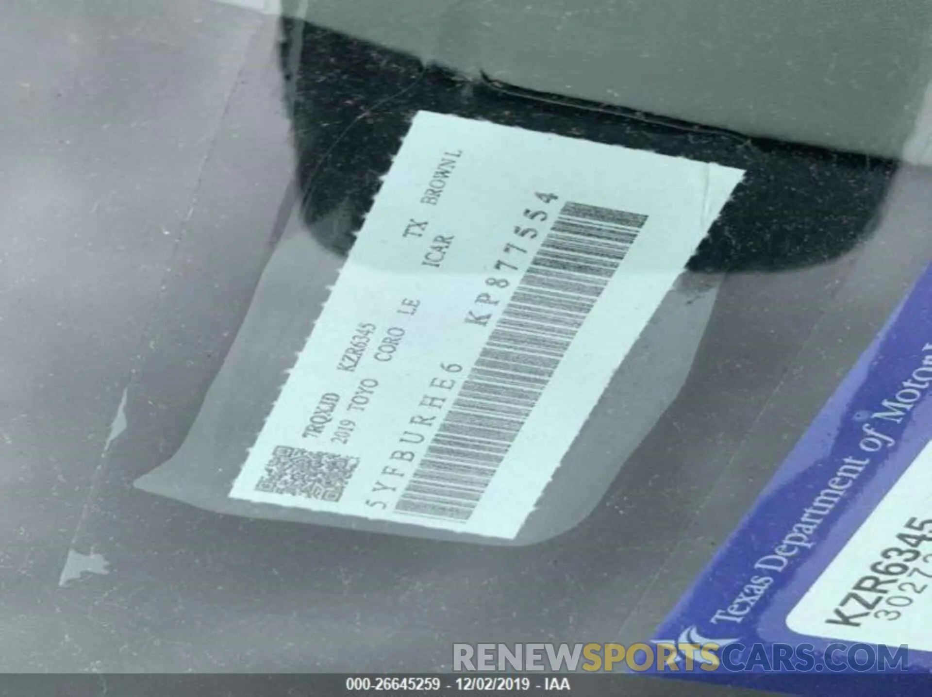 4 Photograph of a damaged car 5YFBURHE6KP877554 TOYOTA COROLLA 2019