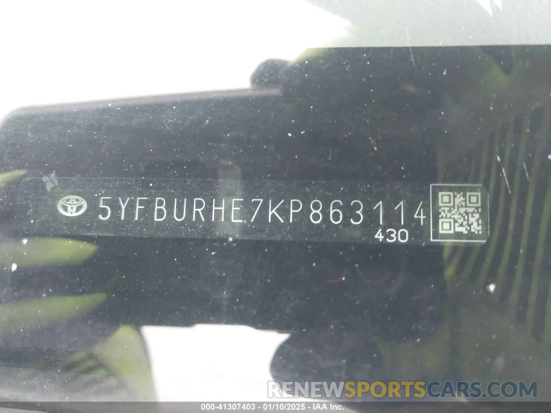 9 Фотография поврежденного автомобиля 5YFBURHE7KP863114 TOYOTA COROLLA 2019