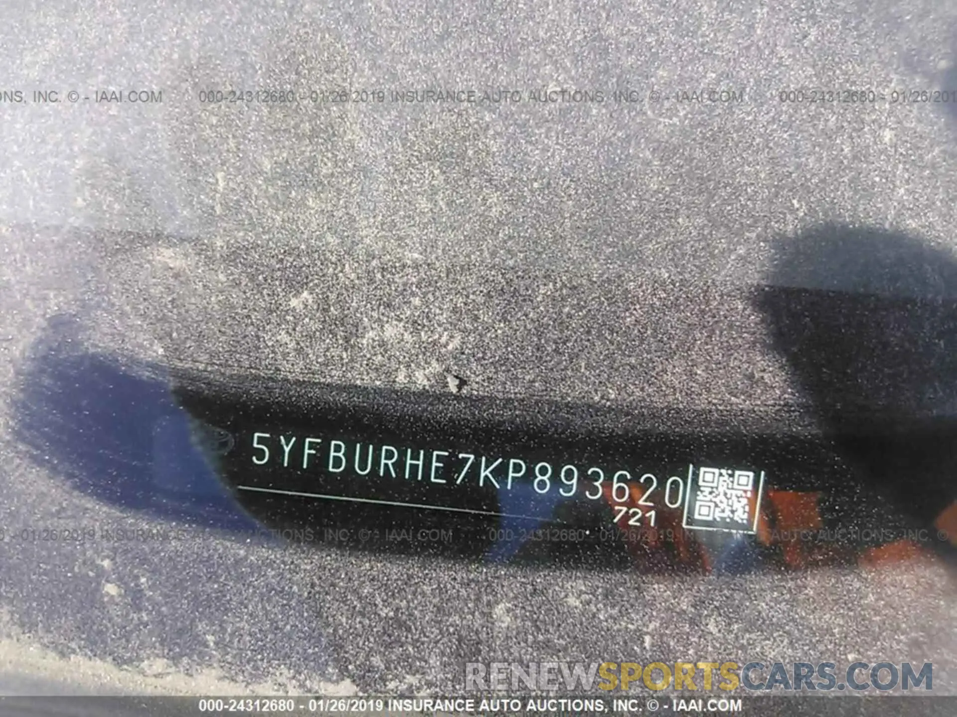 9 Photograph of a damaged car 5YFBURHE7KP893620 TOYOTA COROLLA 2019