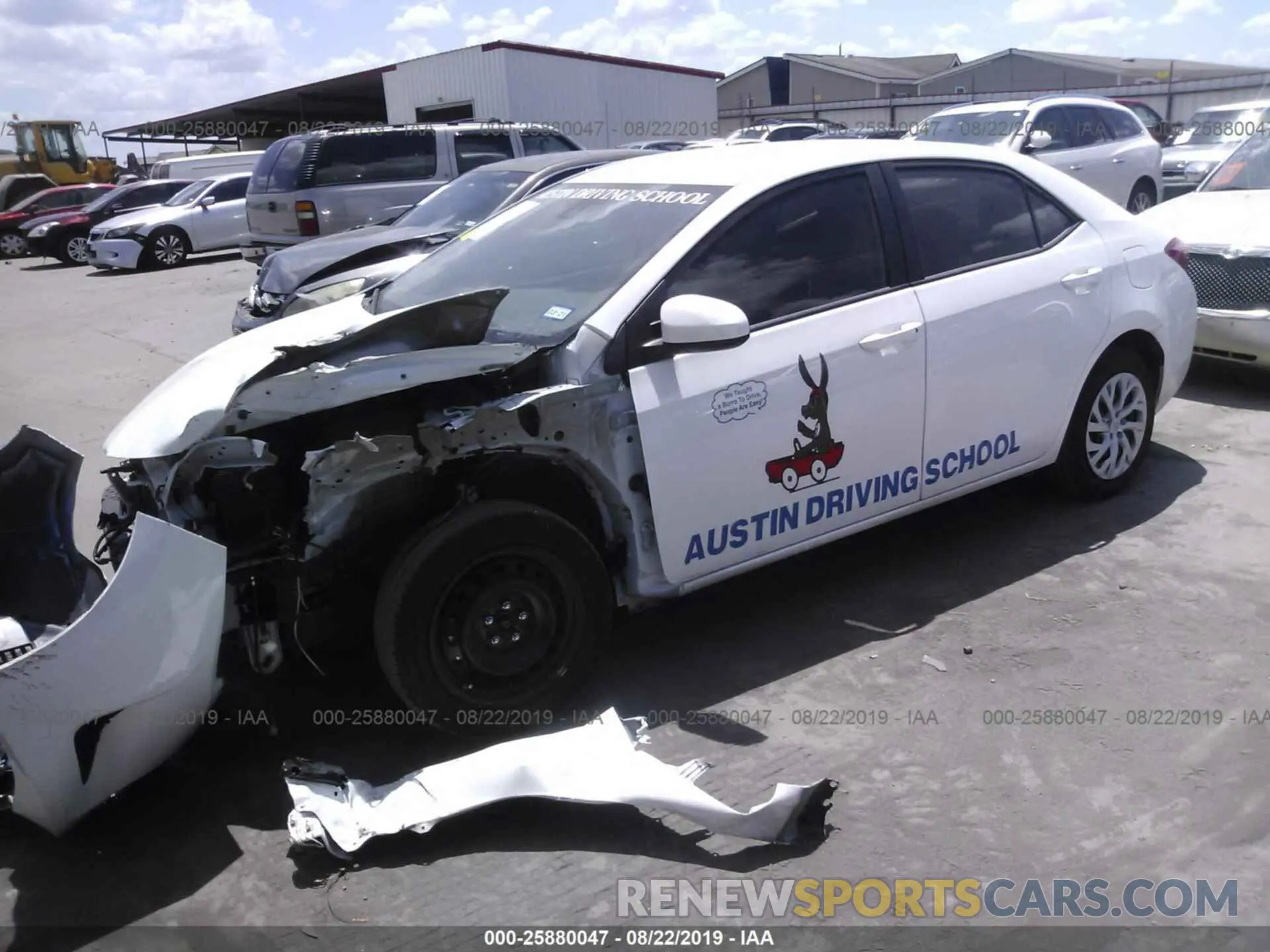 2 Photograph of a damaged car 5YFBURHE7KP949264 TOYOTA COROLLA 2019