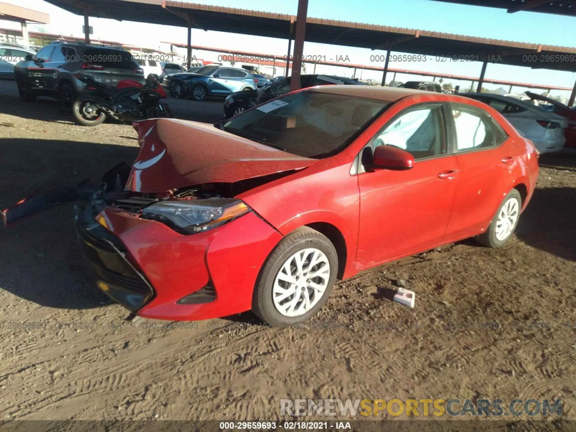 2 Photograph of a damaged car 5YFBURHE8KP928892 TOYOTA COROLLA 2019