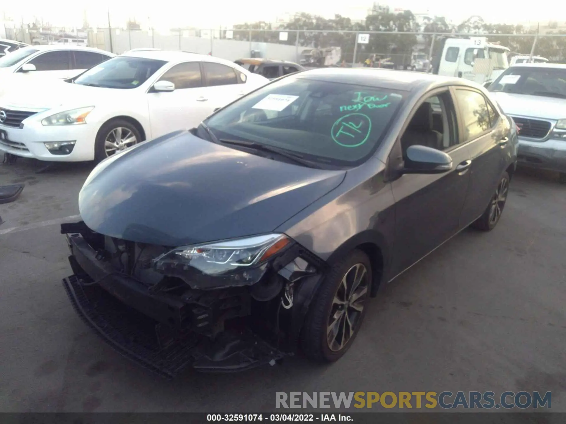 2 Photograph of a damaged car 5YFBURHE9KP876947 TOYOTA COROLLA 2019