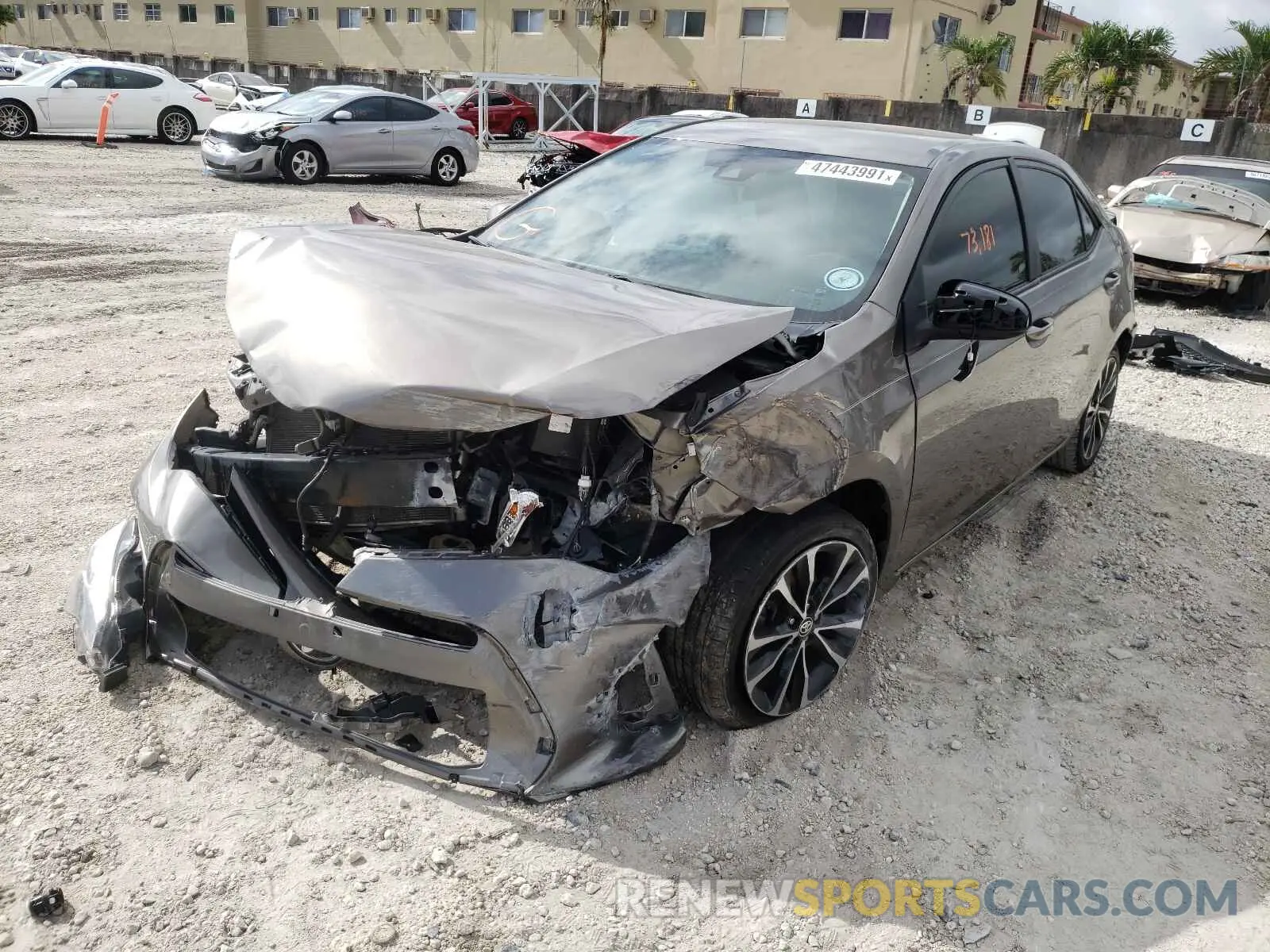 2 Photograph of a damaged car 5YFBURHE9KP888970 TOYOTA COROLLA 2019