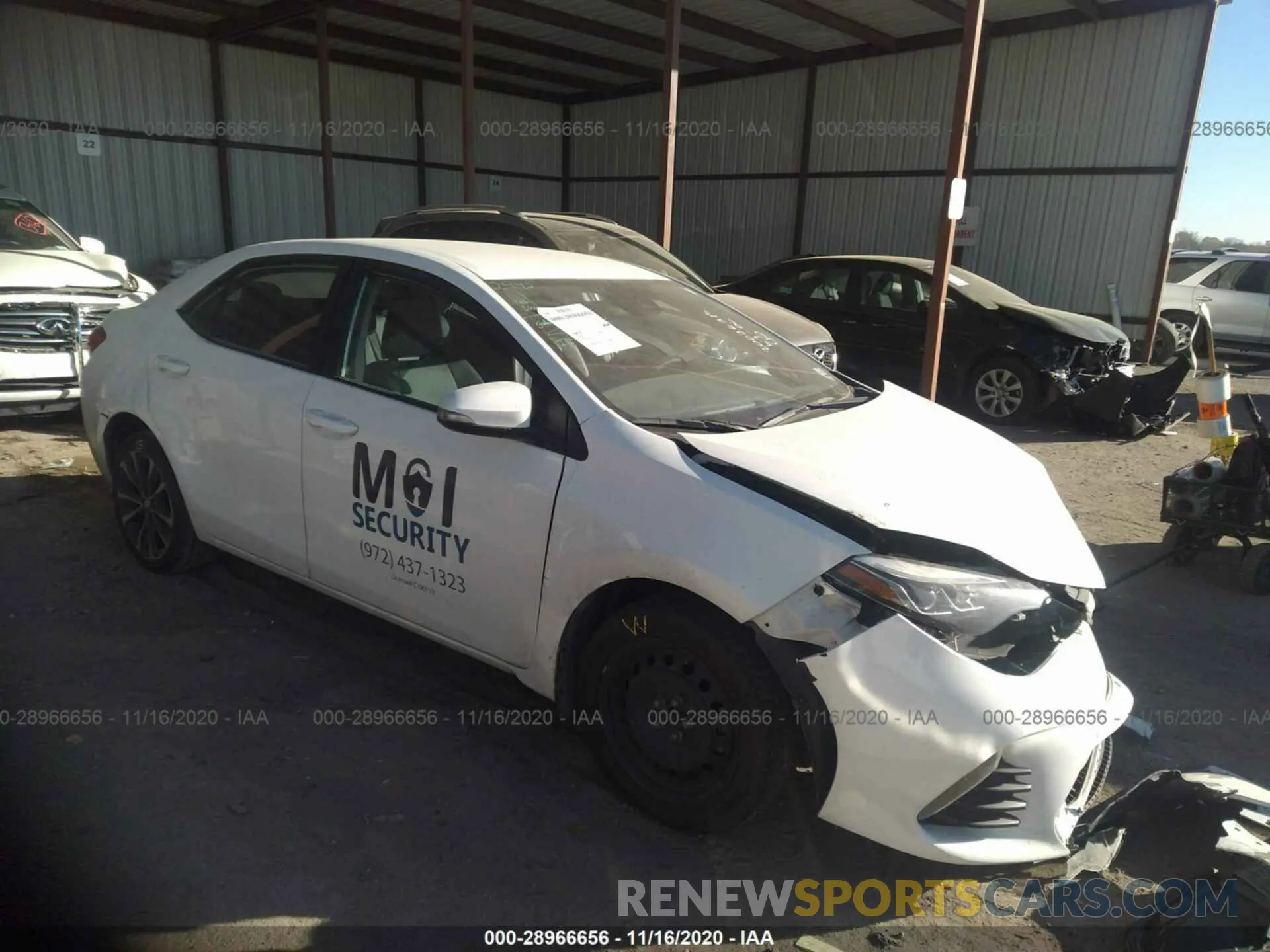 1 Photograph of a damaged car 5YFBURHE9KP920445 TOYOTA COROLLA 2019