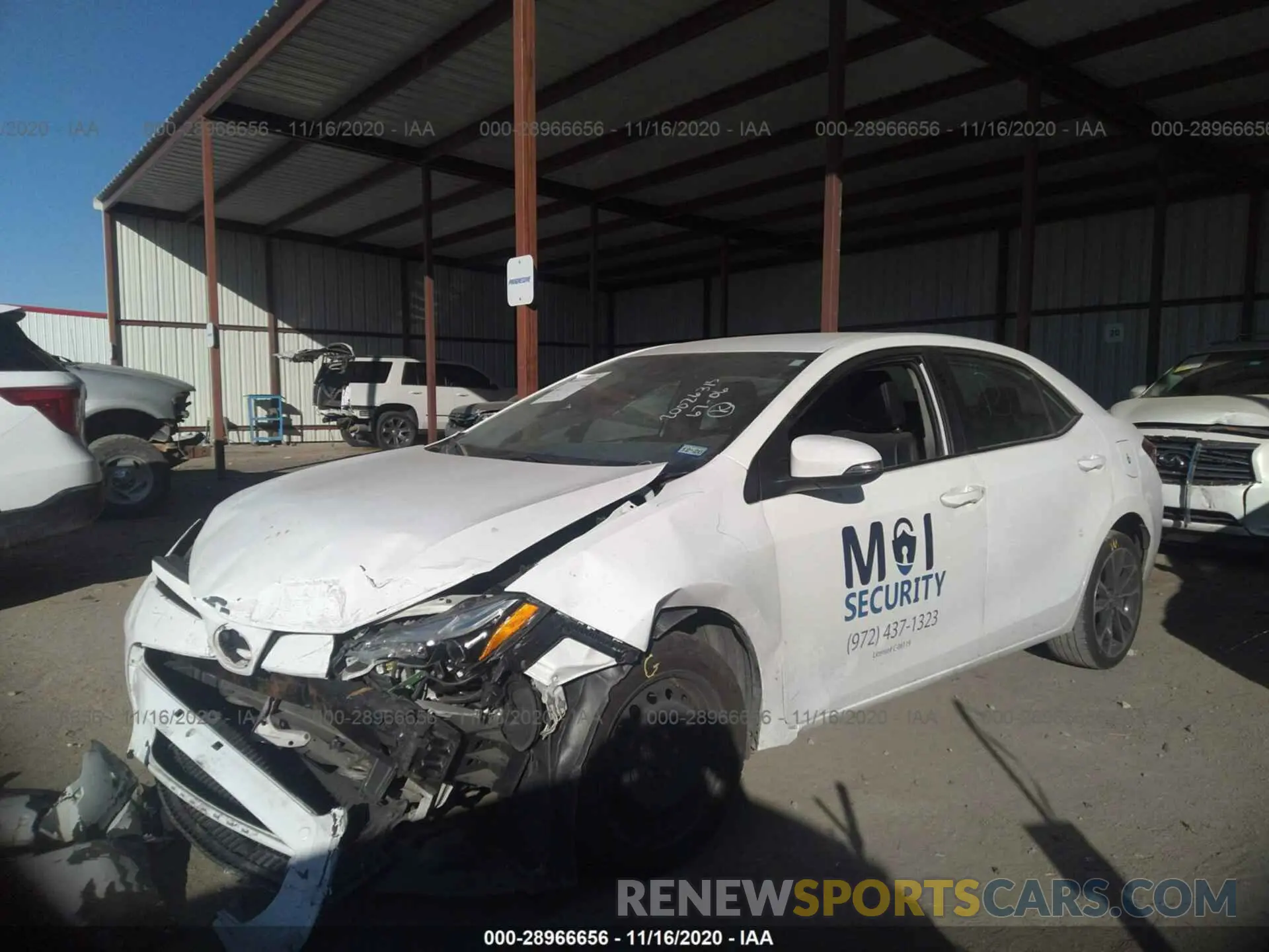 2 Photograph of a damaged car 5YFBURHE9KP920445 TOYOTA COROLLA 2019