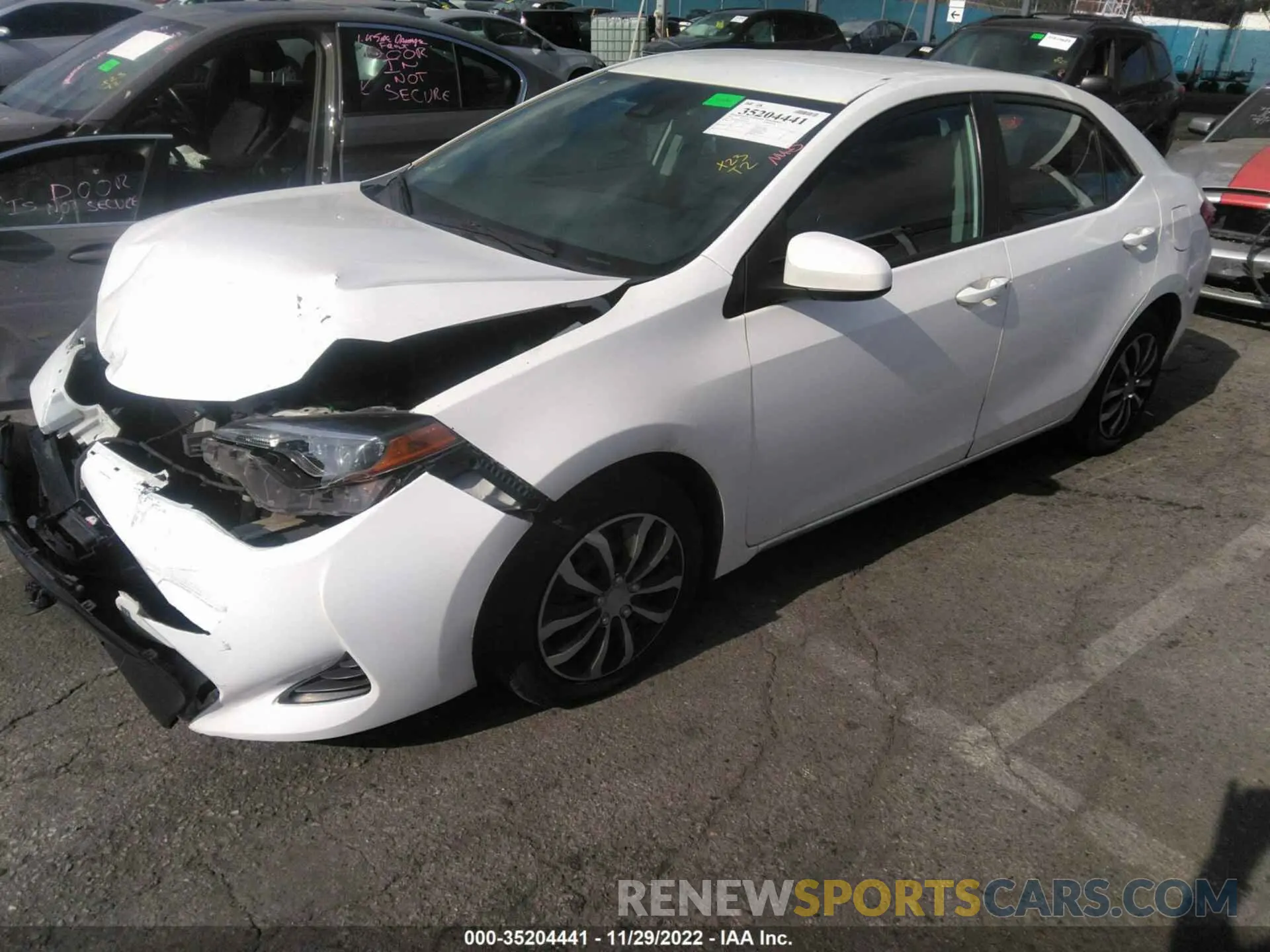 2 Photograph of a damaged car 5YFBURHEXKP896284 TOYOTA COROLLA 2019