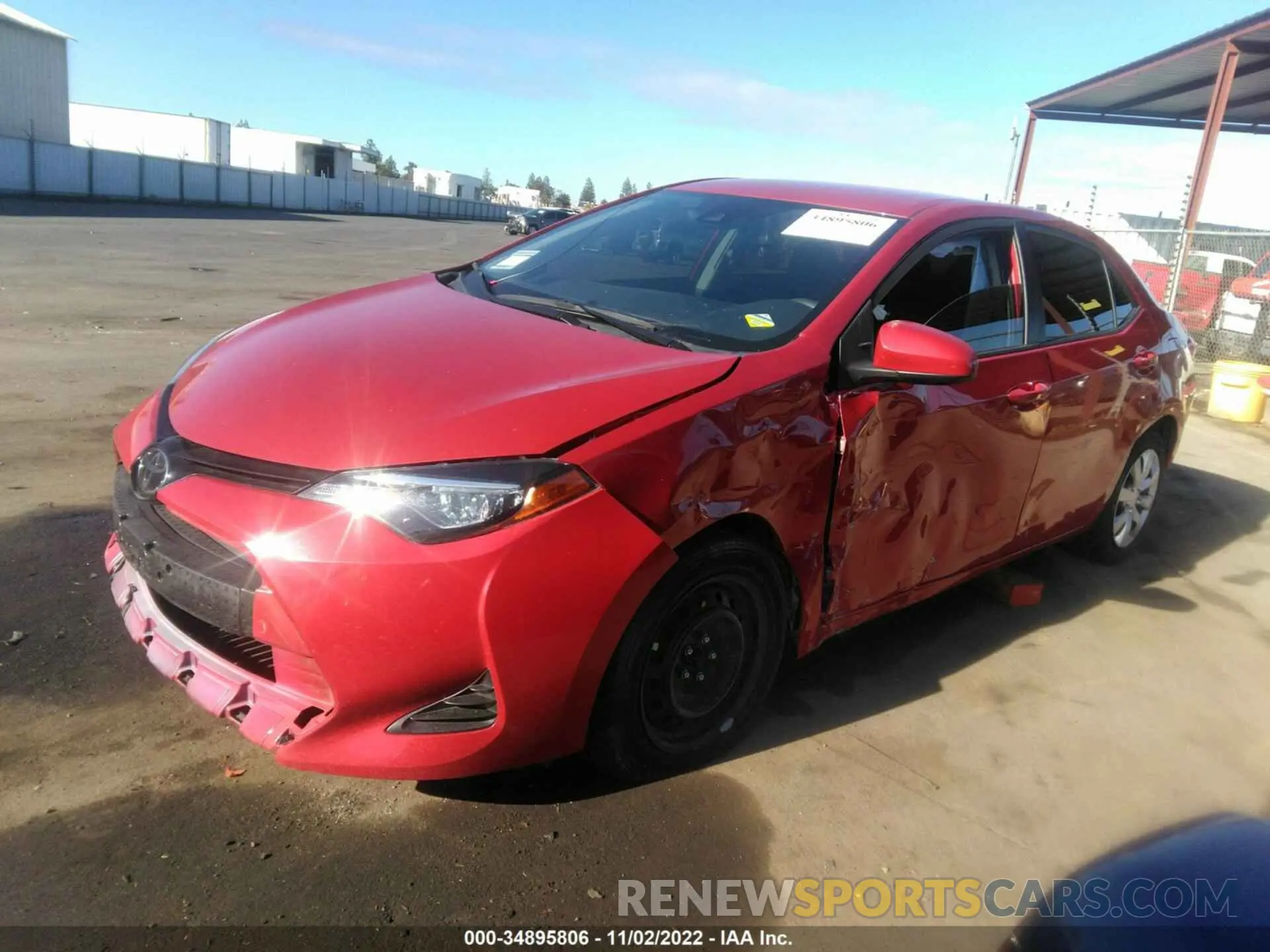 2 Photograph of a damaged car 5YFBURHEXKP914184 TOYOTA COROLLA 2019