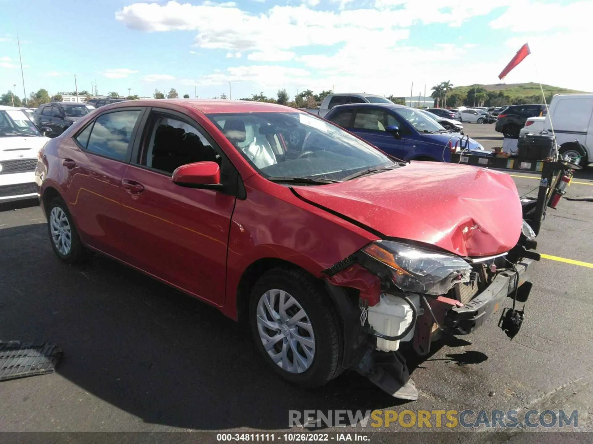 1 Photograph of a damaged car 5YFBURHEXKP929784 TOYOTA COROLLA 2019