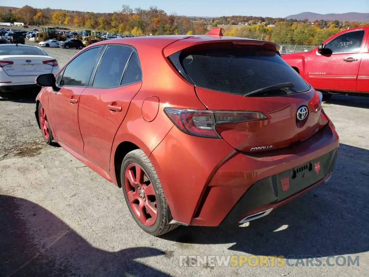 3 Photograph of a damaged car JTNK4RBE1K3029207 TOYOTA COROLLA 2019