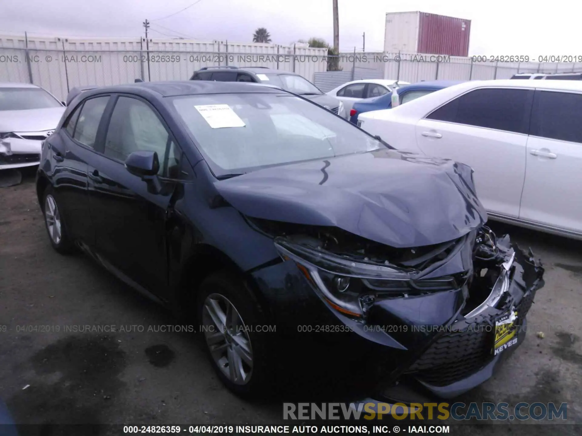 1 Photograph of a damaged car JTNK4RBE1K3039008 TOYOTA COROLLA 2019