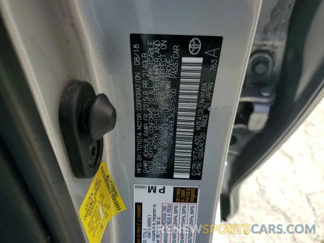 12 Photograph of a damaged car JTNK4RBE3K3015700 TOYOTA COROLLA 2019