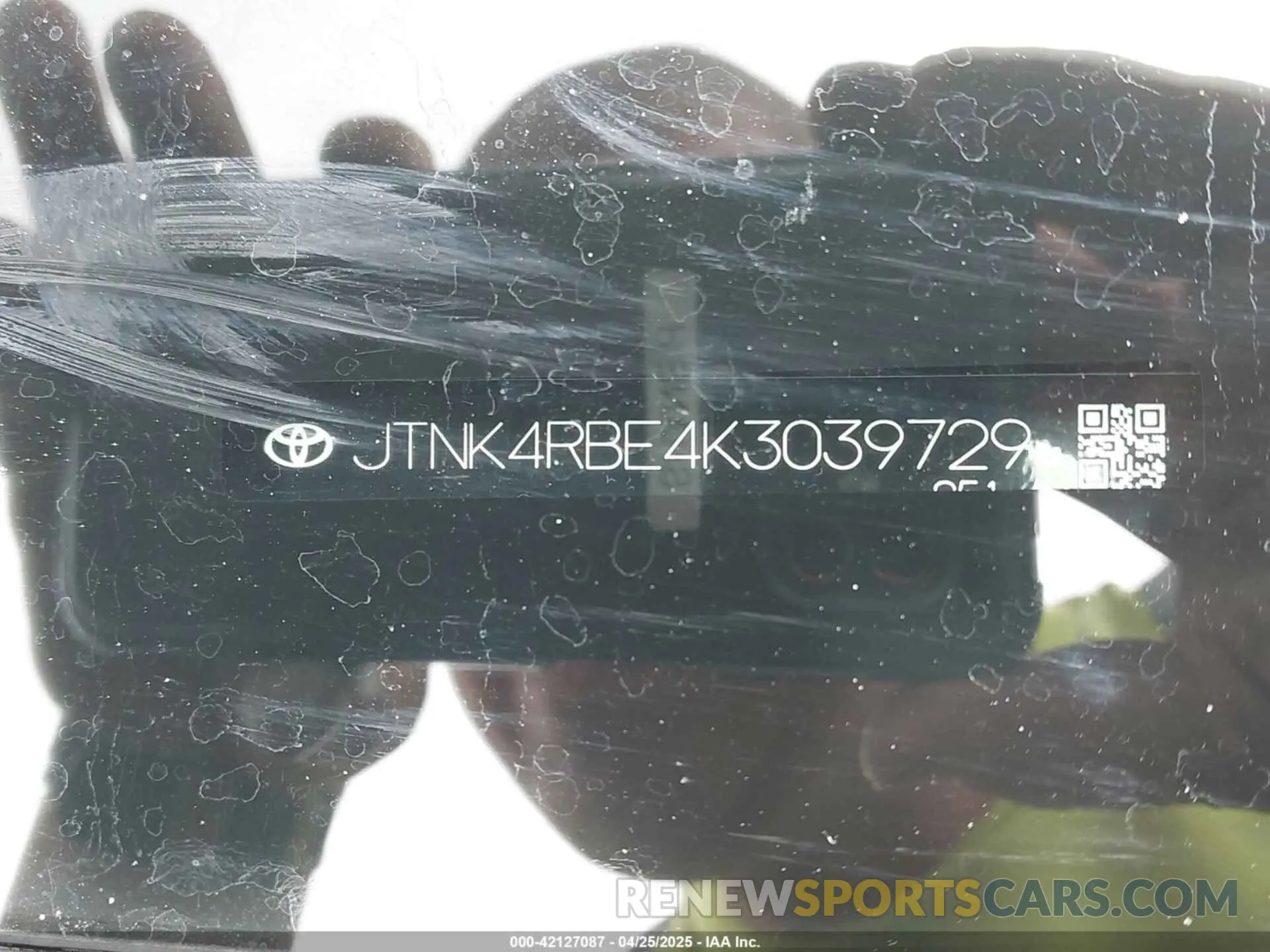 9 Photograph of a damaged car JTNK4RBE4K3039729 TOYOTA COROLLA 2019