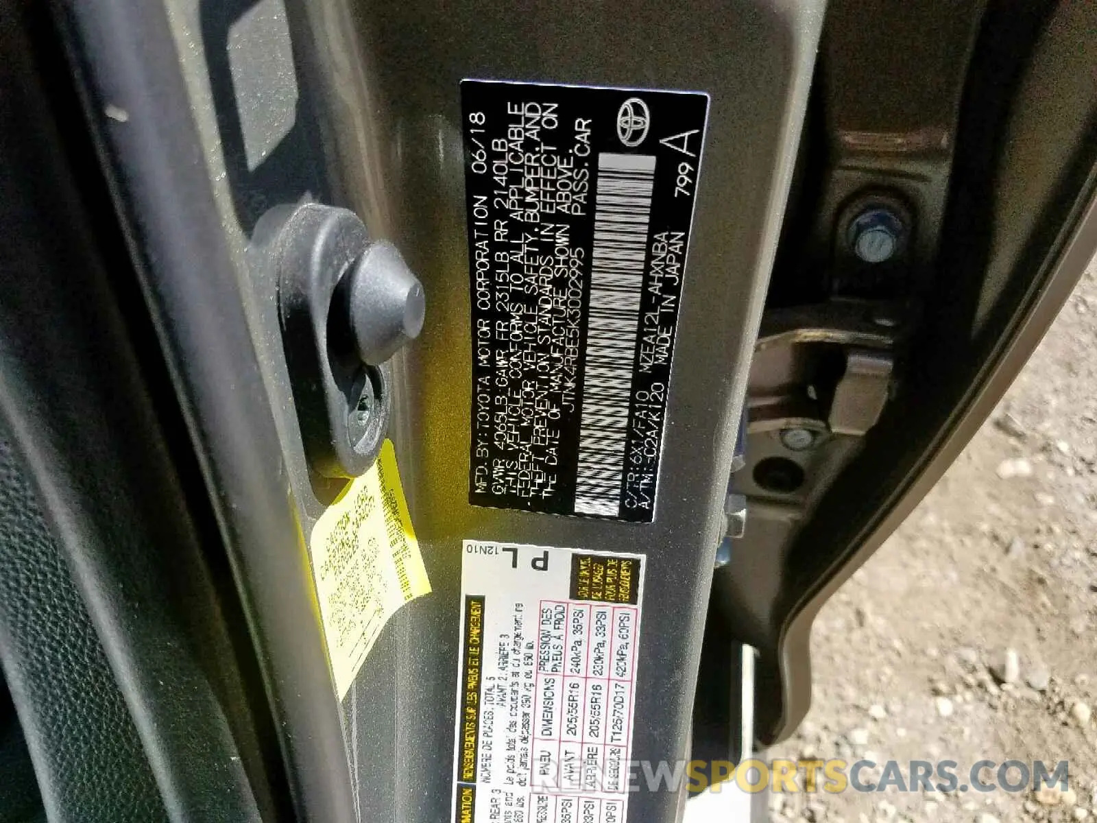 10 Photograph of a damaged car JTNK4RBE5K3000299 TOYOTA COROLLA 2019