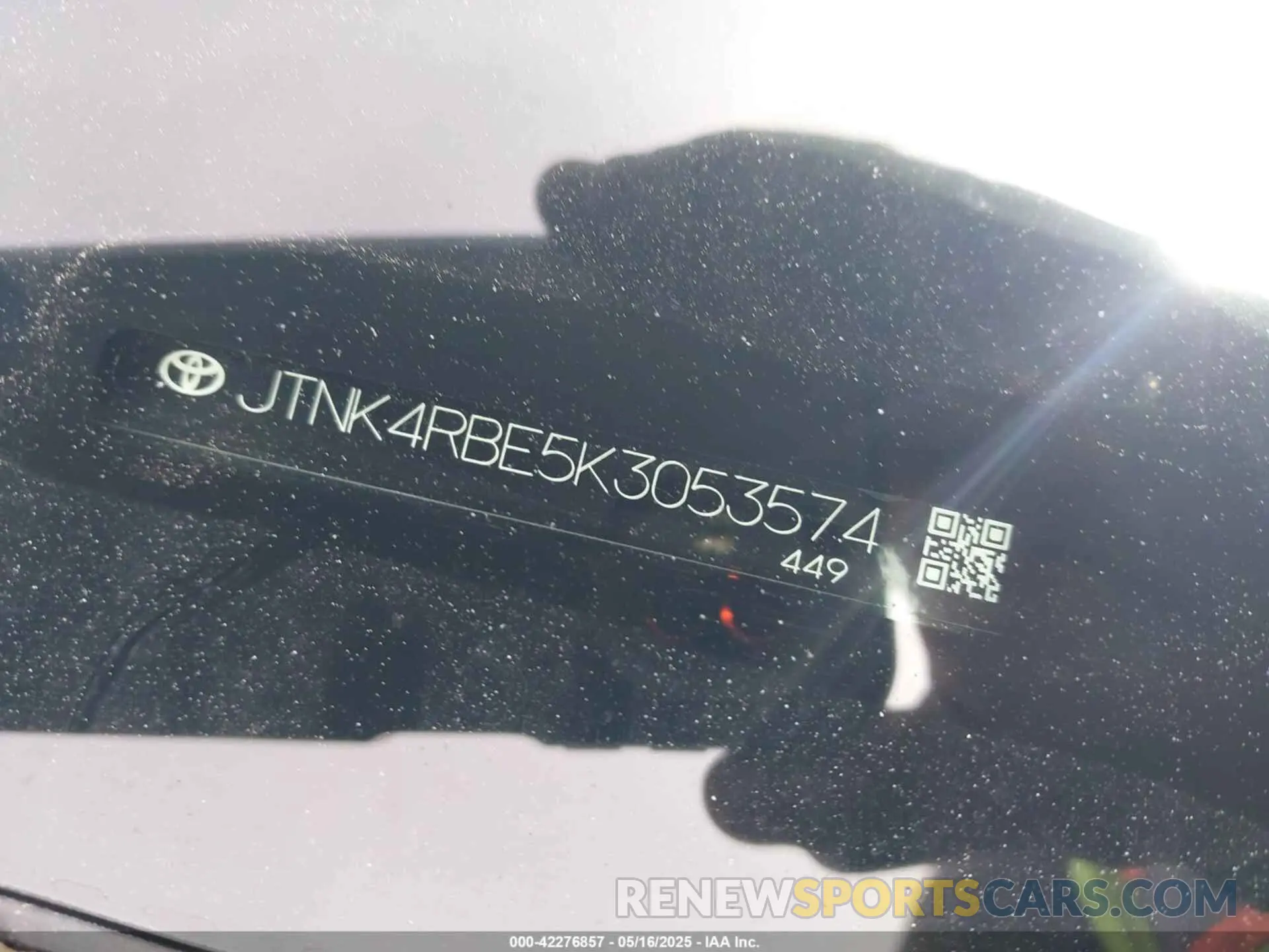 17 Photograph of a damaged car JTNK4RBE5K3053574 TOYOTA COROLLA 2019