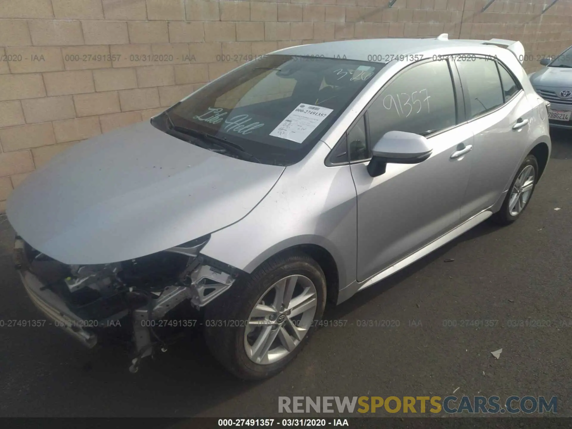 2 Photograph of a damaged car JTNK4RBE6K3042485 TOYOTA COROLLA 2019