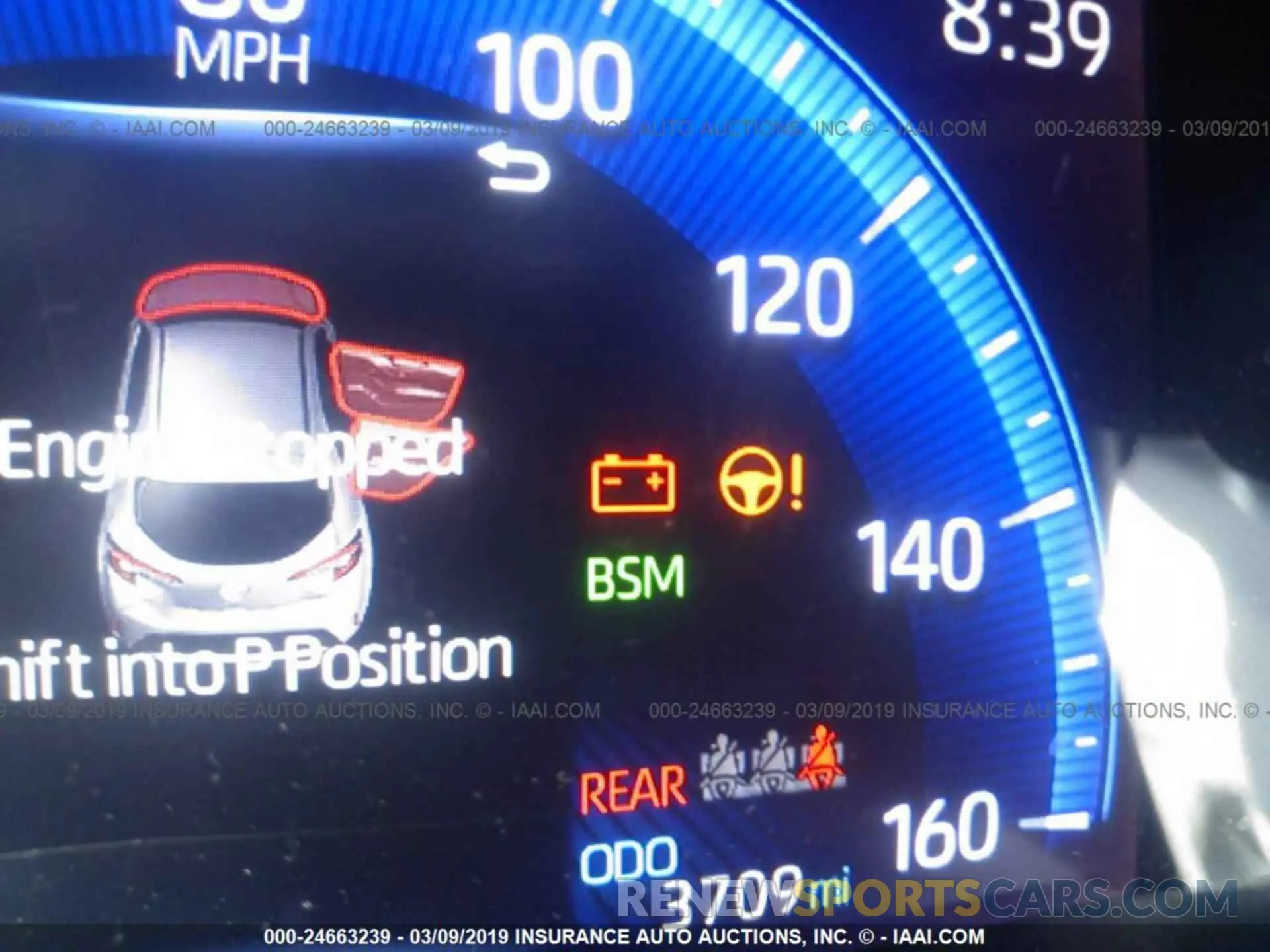 7 Photograph of a damaged car JTNK4RBE8K3025431 TOYOTA COROLLA 2019