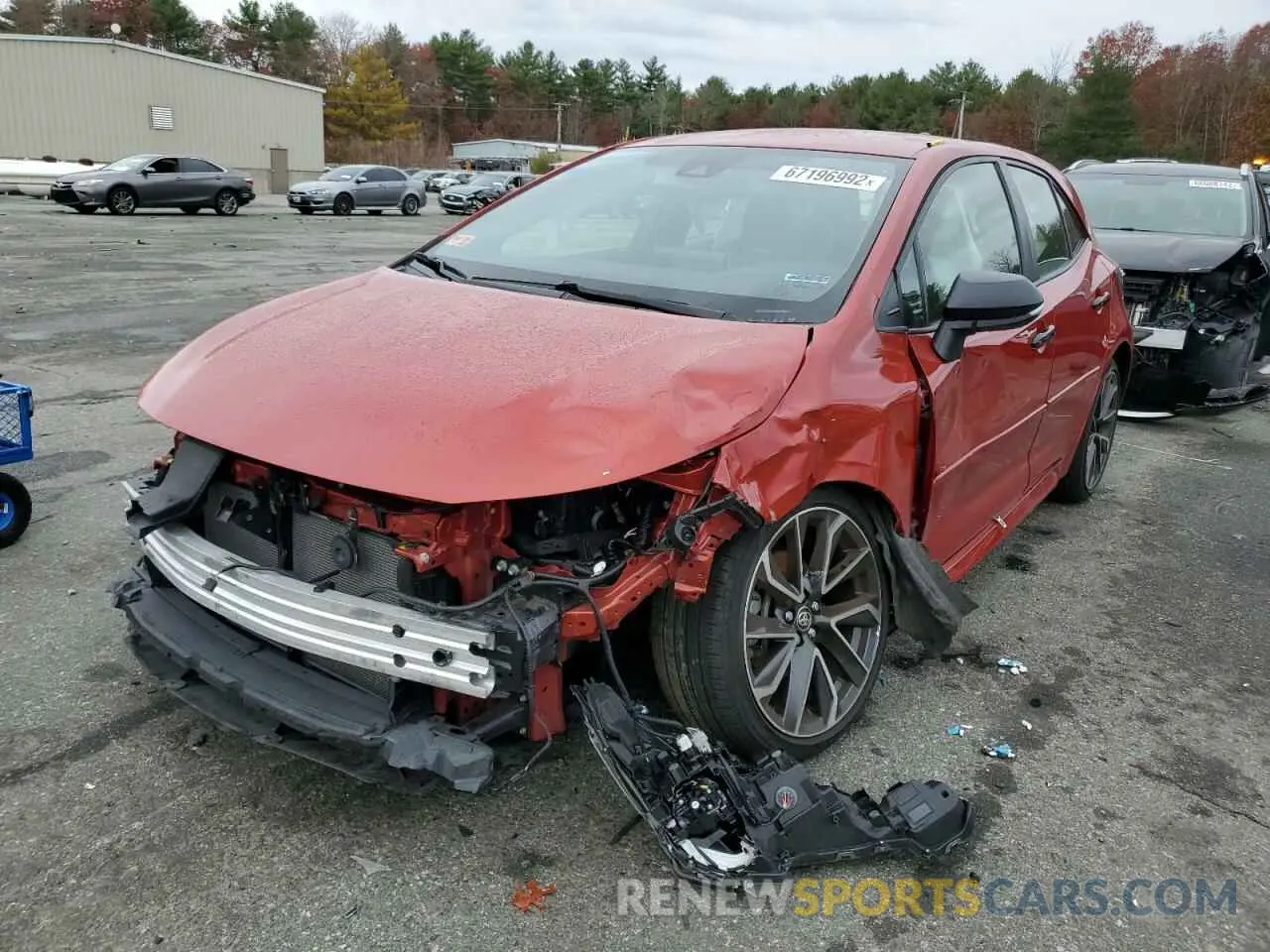 2 Photograph of a damaged car JTNK4RBE8K3054508 TOYOTA COROLLA 2019