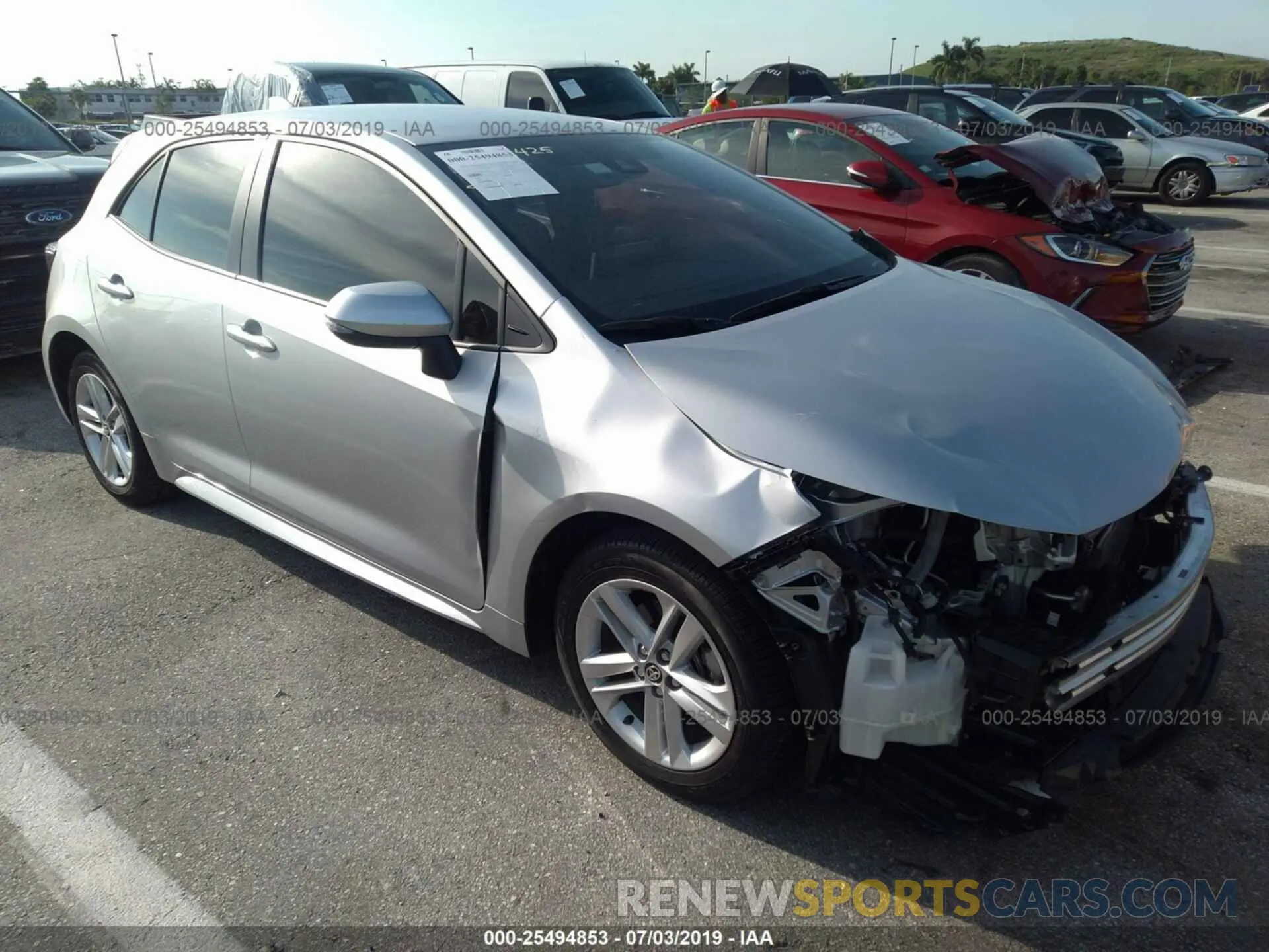 1 Photograph of a damaged car JTNK4RBE9K3014244 TOYOTA COROLLA 2019