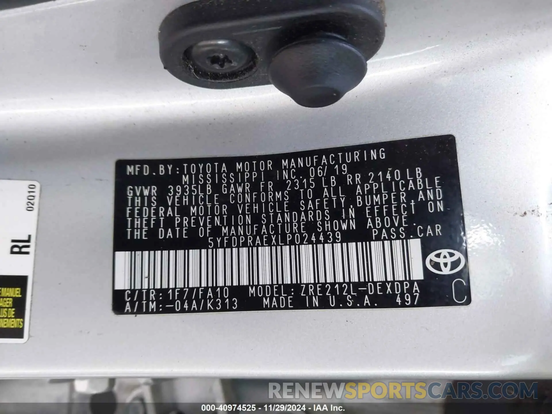 9 Photograph of a damaged car 5YFDPRAEXLP024439 TOYOTA COROLLA 2020