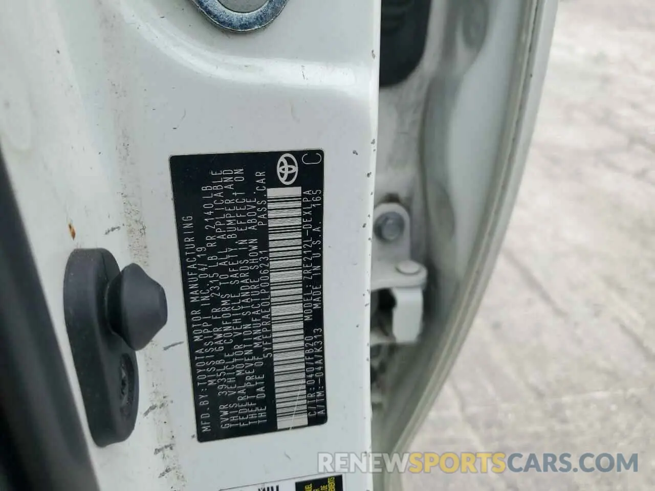 14 Фотография поврежденного автомобиля 5YFEPRAE0LP006231 TOYOTA COROLLA 2020