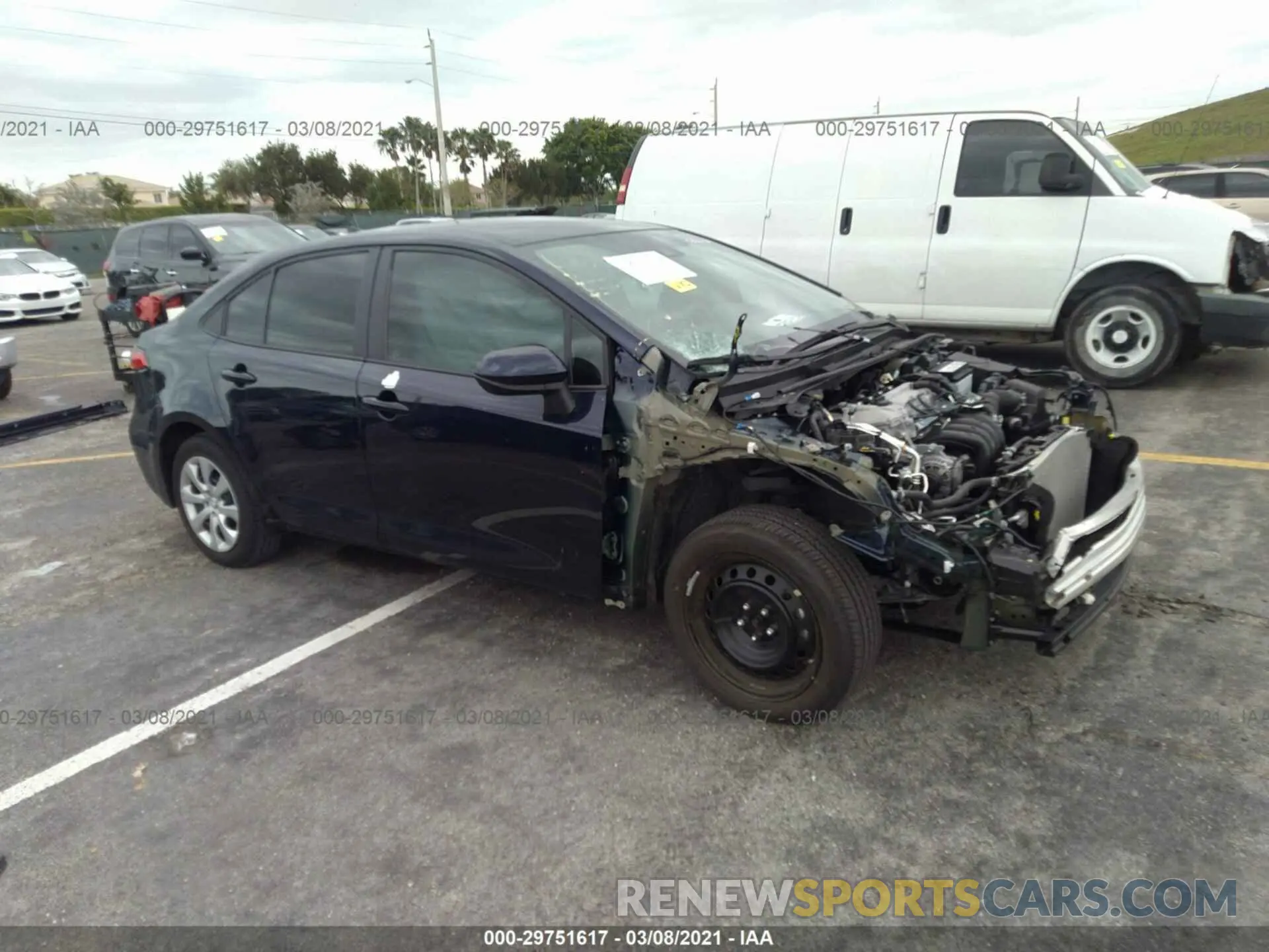 1 Photograph of a damaged car 5YFEPRAE0LP053369 TOYOTA COROLLA 2020