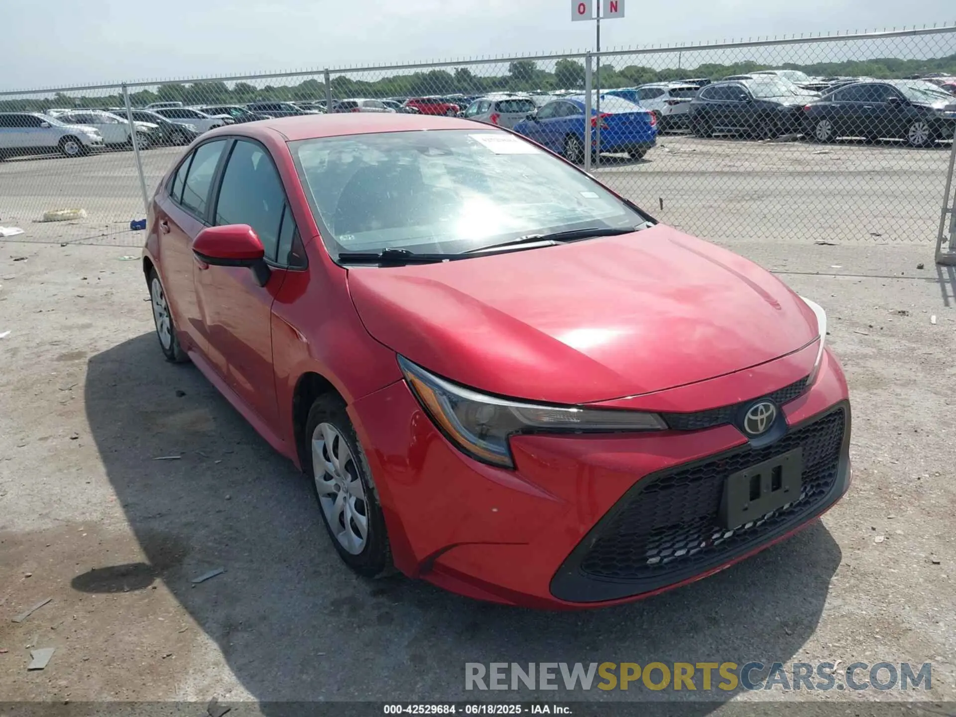 1 Photograph of a damaged car 5YFEPRAE2LP123079 TOYOTA COROLLA 2020