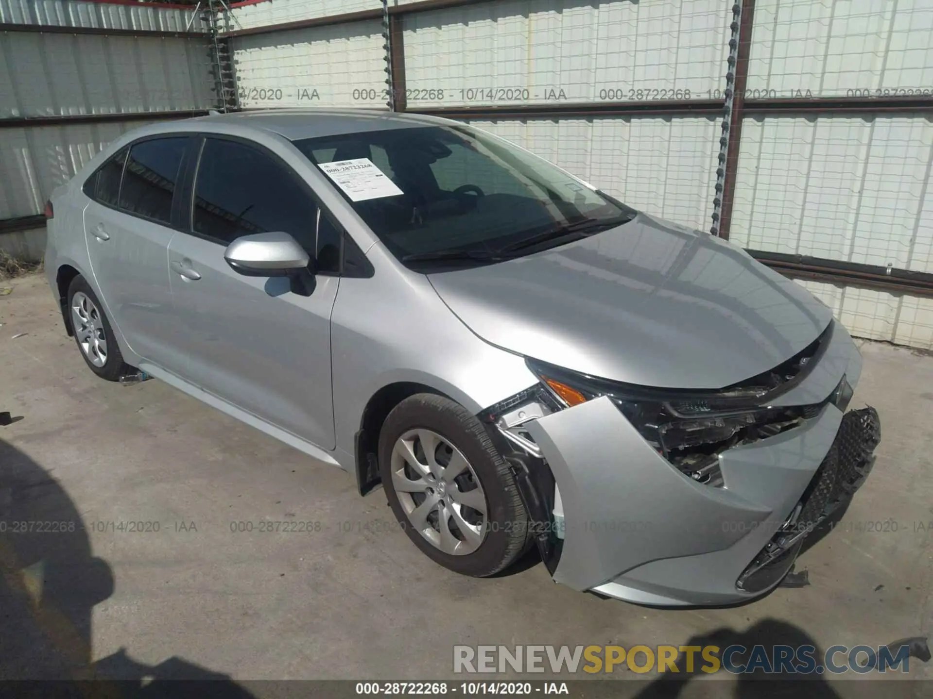 1 Photograph of a damaged car 5YFEPRAE2LP124958 TOYOTA COROLLA 2020