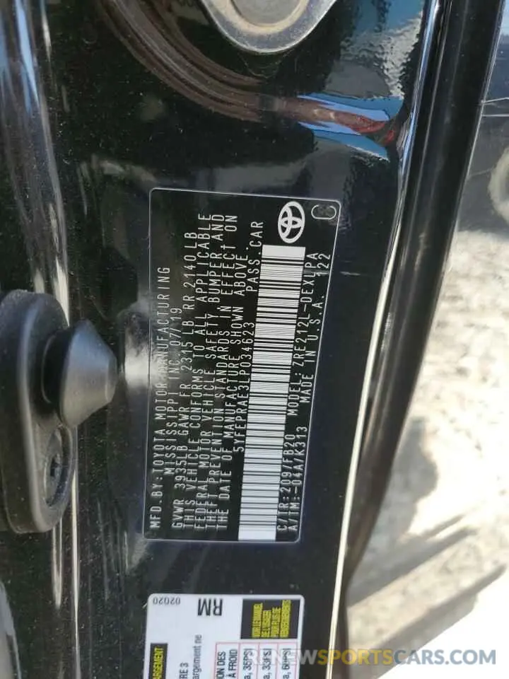 12 Photograph of a damaged car 5YFEPRAE3LP034623 TOYOTA COROLLA 2020
