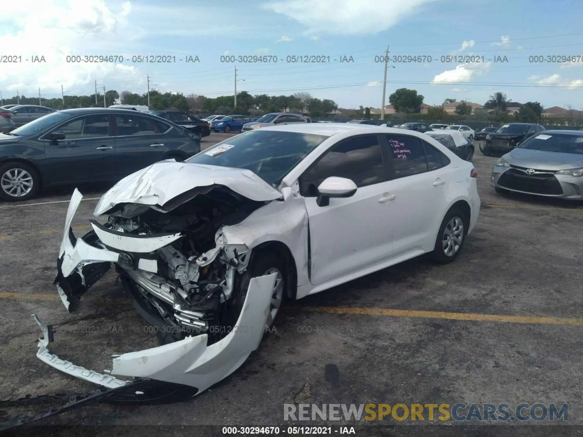 2 Photograph of a damaged car 5YFEPRAE3LP069890 TOYOTA COROLLA 2020