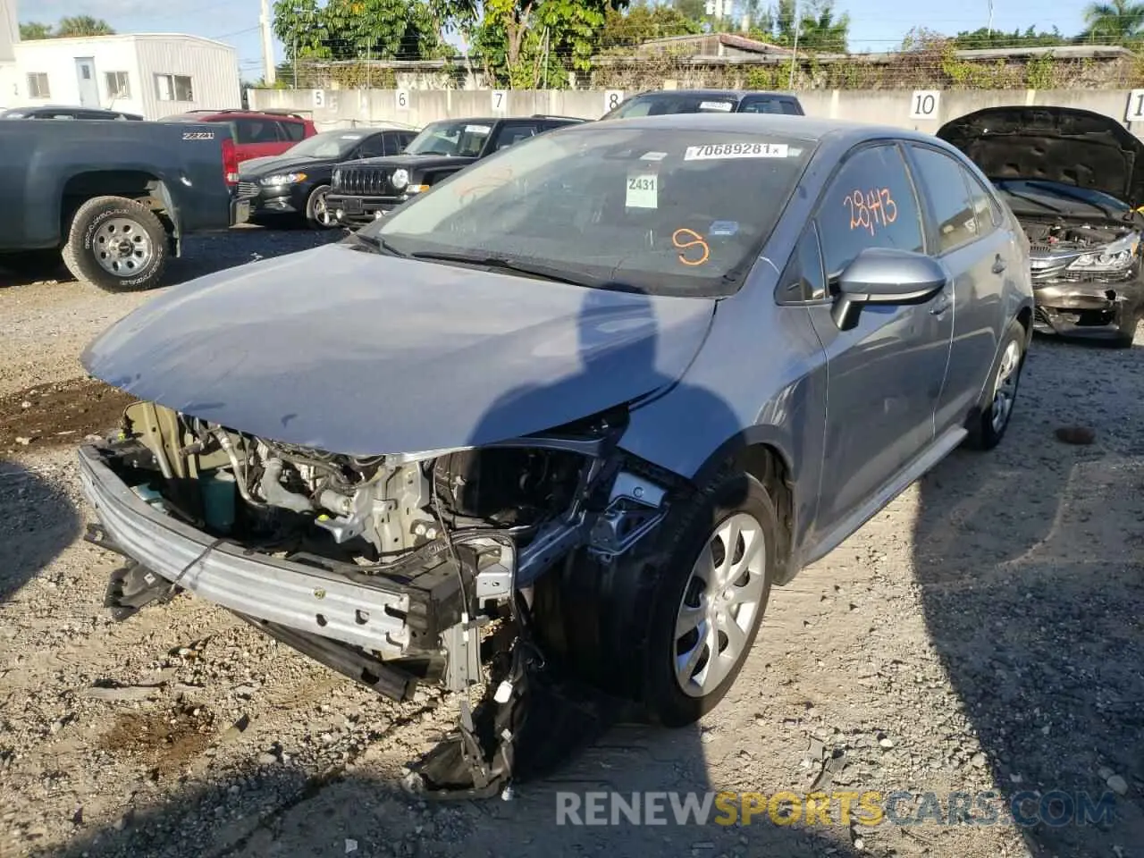 2 Photograph of a damaged car 5YFEPRAE3LP083305 TOYOTA COROLLA 2020