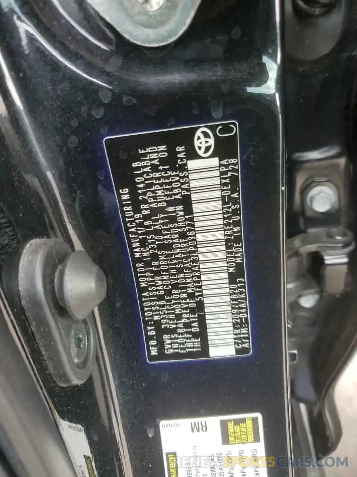 14 Фотография поврежденного автомобиля 5YFEPRAE3LP086771 TOYOTA COROLLA 2020