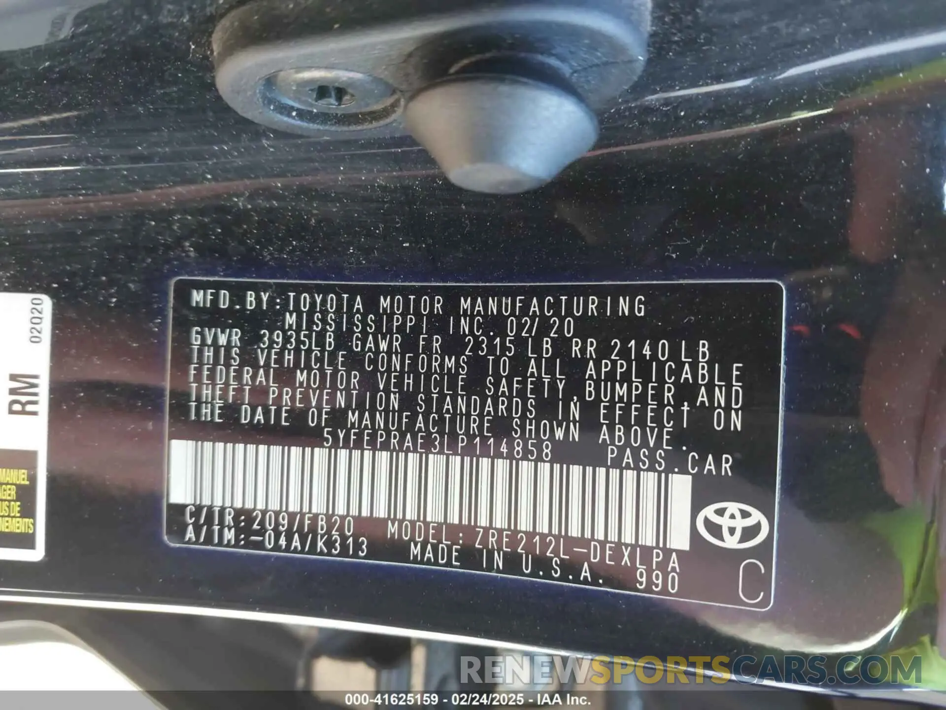 9 Photograph of a damaged car 5YFEPRAE3LP114858 TOYOTA COROLLA 2020