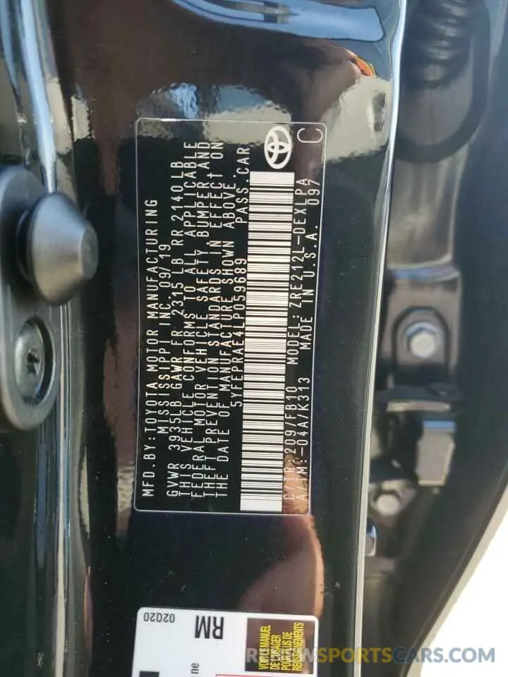 13 Photograph of a damaged car 5YFEPRAE4LP059689 TOYOTA COROLLA 2020