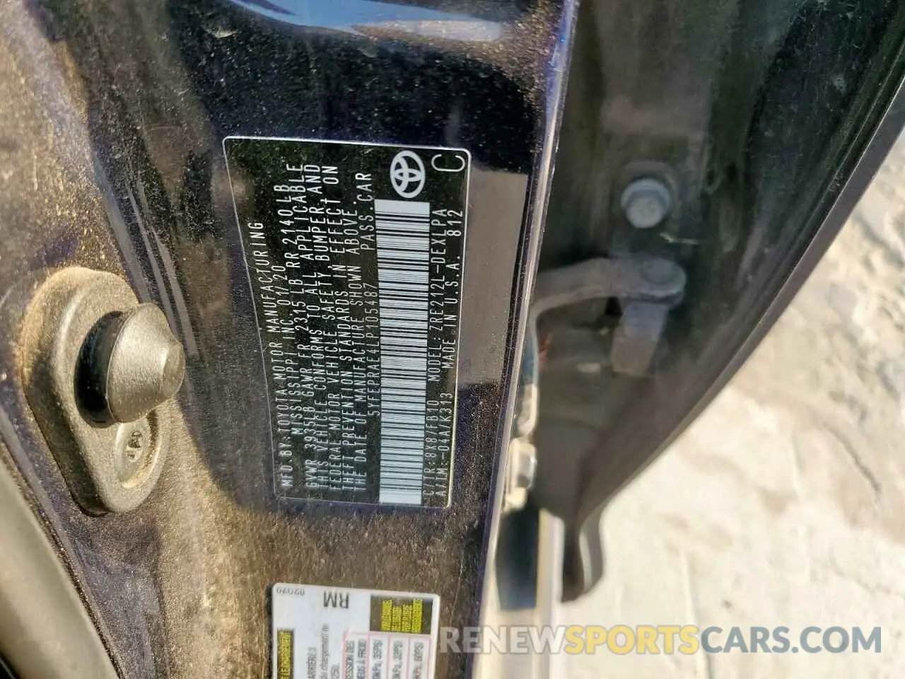 12 Photograph of a damaged car 5YFEPRAE4LP105487 TOYOTA COROLLA 2020