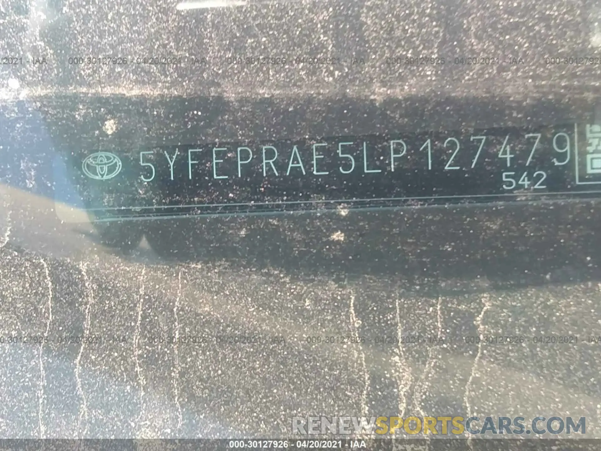 9 Photograph of a damaged car 5YFEPRAE5LP127479 TOYOTA COROLLA 2020