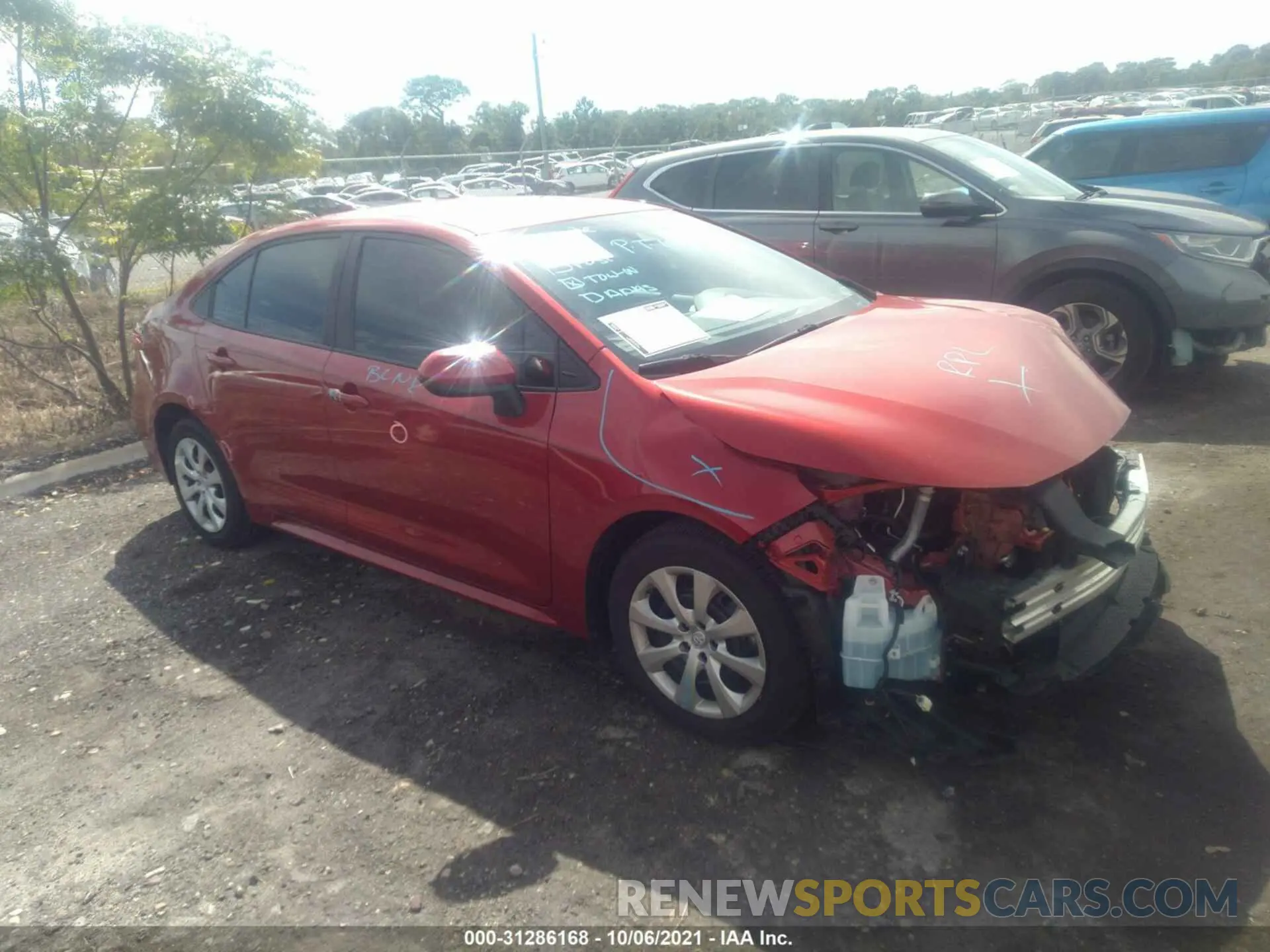 1 Photograph of a damaged car 5YFEPRAE6LP036382 TOYOTA COROLLA 2020