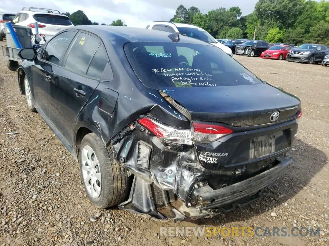 3 Photograph of a damaged car 5YFEPRAE7LP091018 TOYOTA COROLLA 2020