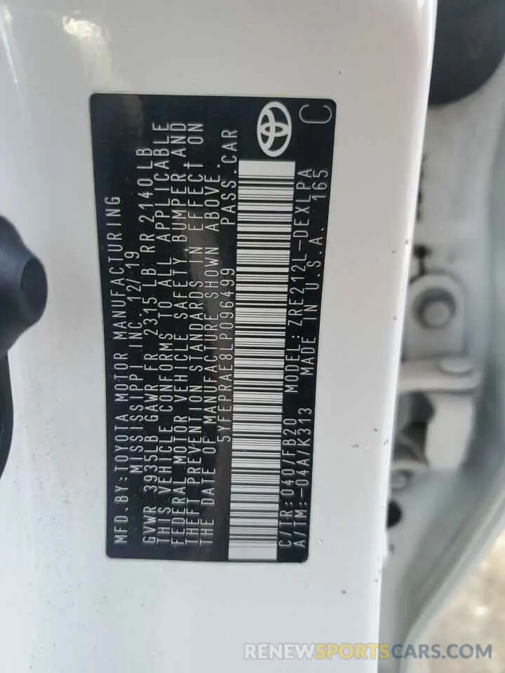 12 Фотография поврежденного автомобиля 5YFEPRAE8LP096499 TOYOTA COROLLA 2020