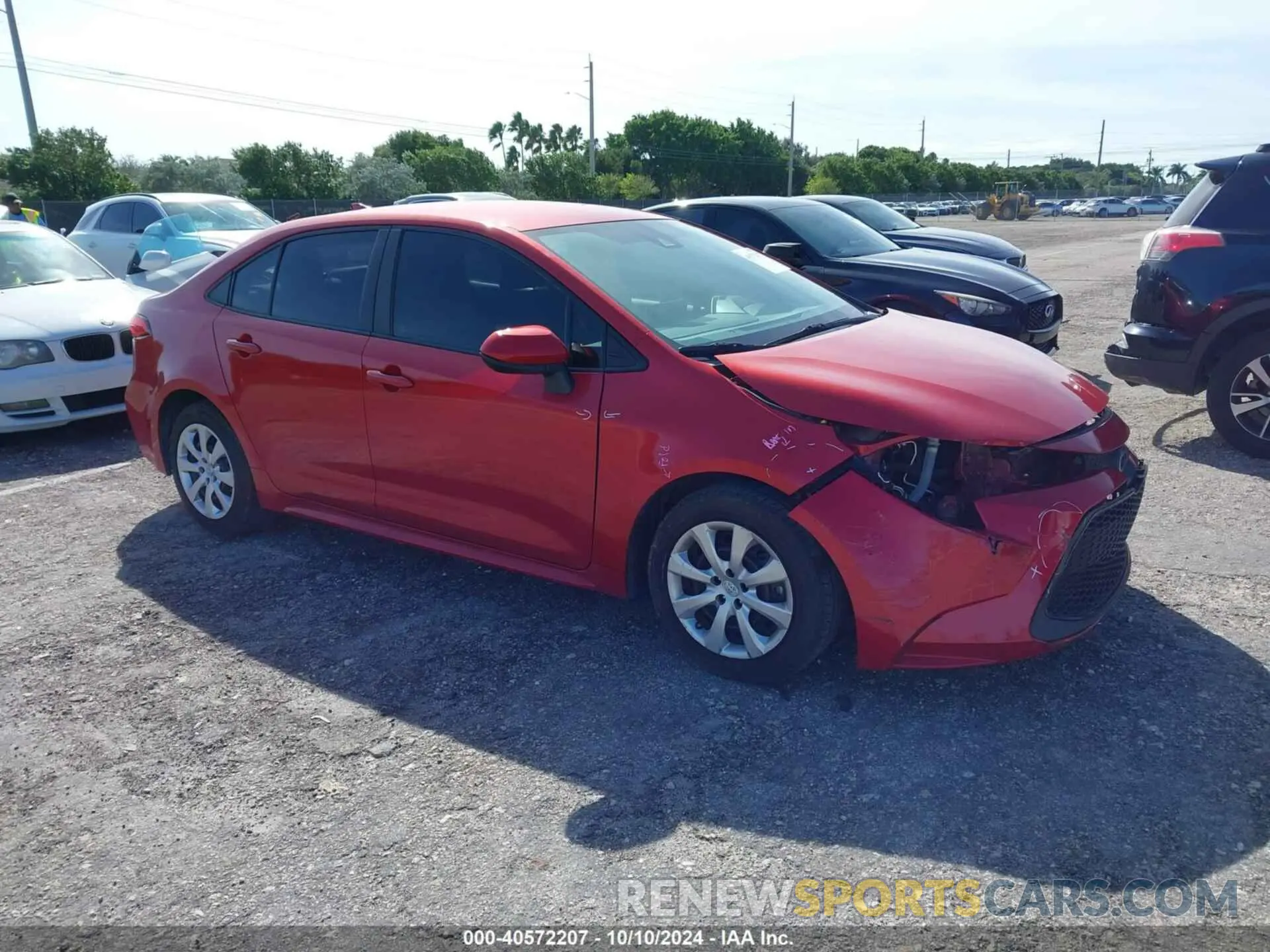 1 Photograph of a damaged car 5YFEPRAE8LP107310 TOYOTA COROLLA 2020
