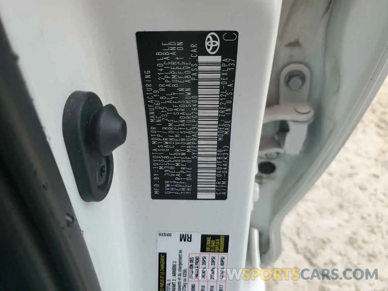 10 Фотография поврежденного автомобиля 5YFEPRAE9LP026400 TOYOTA COROLLA 2020