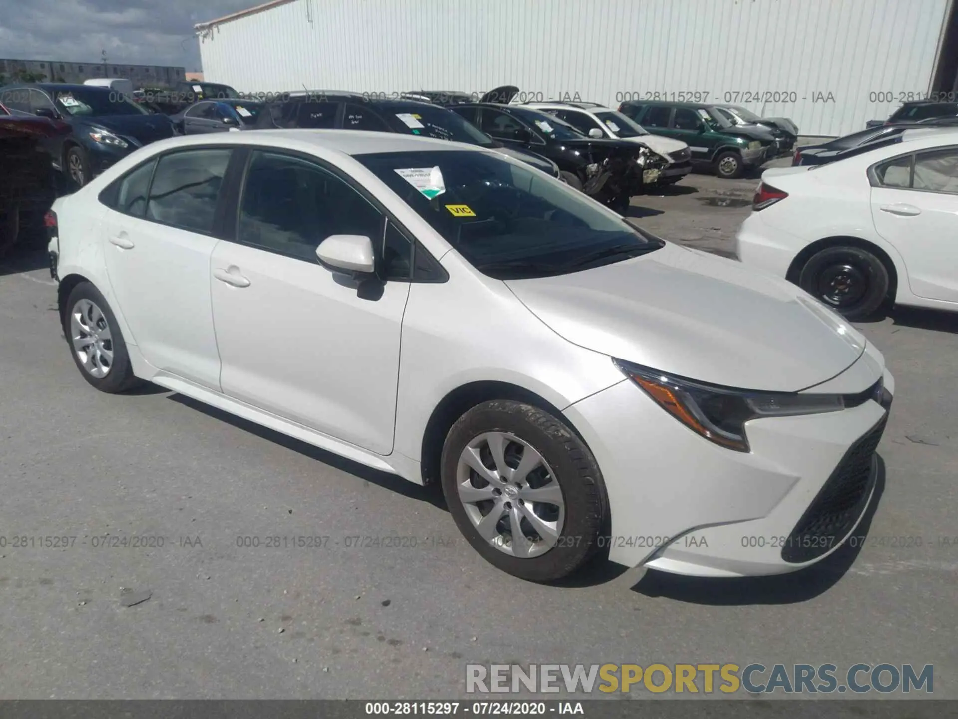 1 Photograph of a damaged car 5YFEPRAE9LP043231 TOYOTA COROLLA 2020