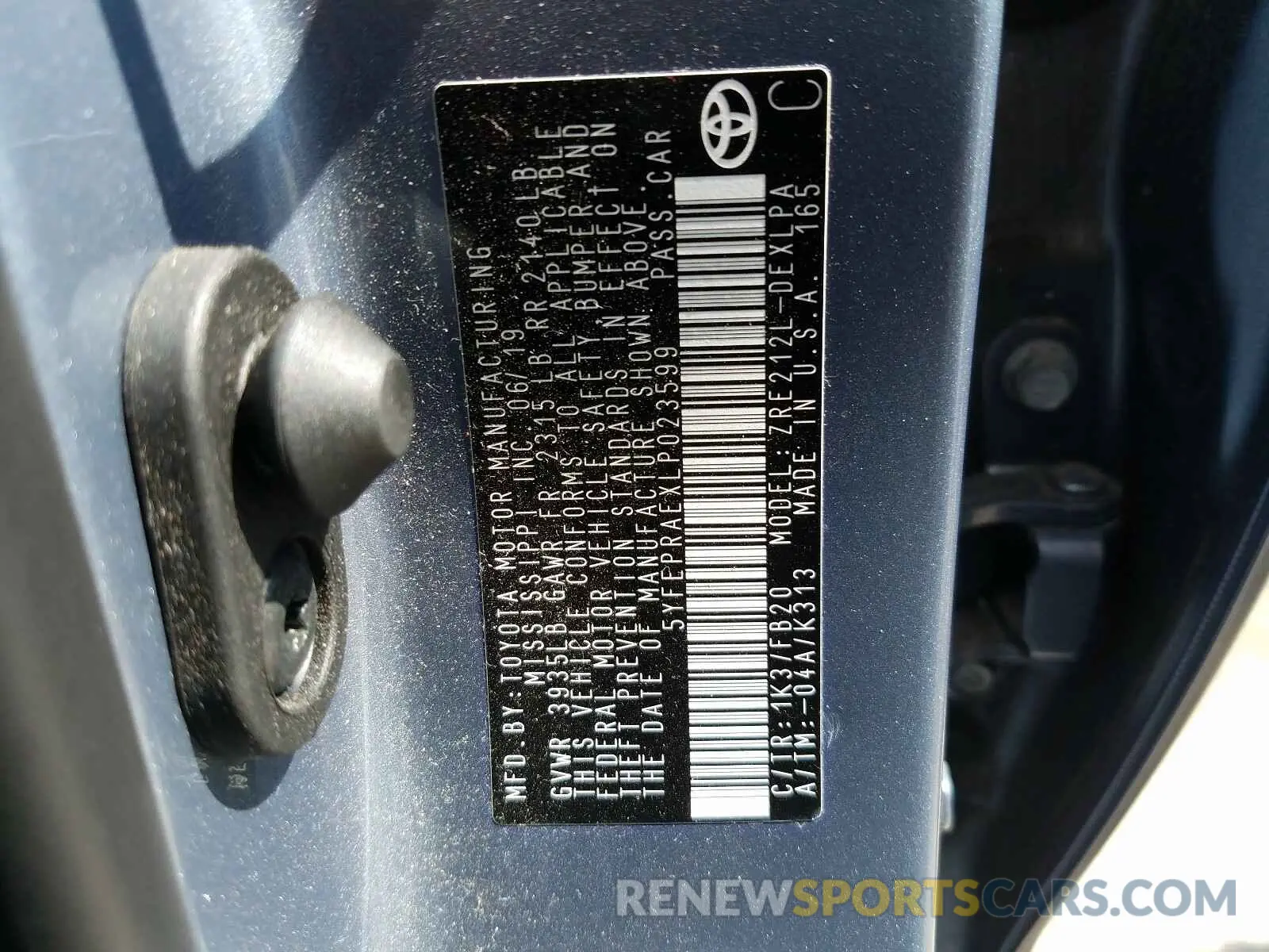 10 Photograph of a damaged car 5YFEPRAEXLP023599 TOYOTA COROLLA 2020