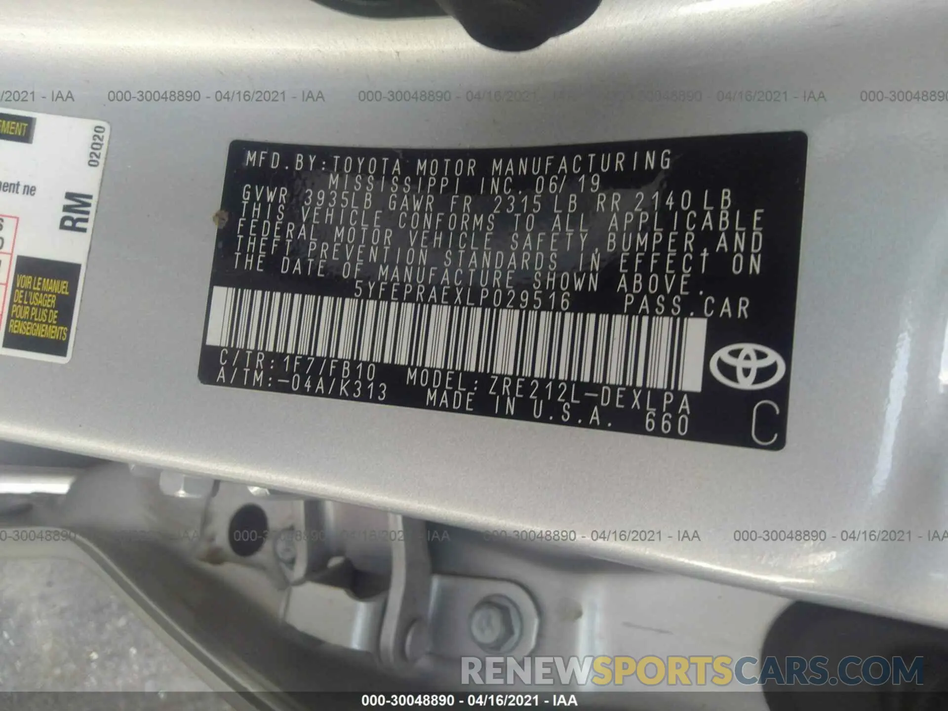 9 Photograph of a damaged car 5YFEPRAEXLP029516 TOYOTA COROLLA 2020