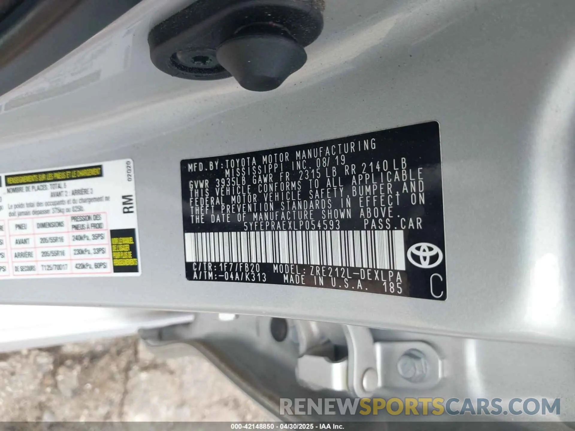 9 Photograph of a damaged car 5YFEPRAEXLP054593 TOYOTA COROLLA 2020