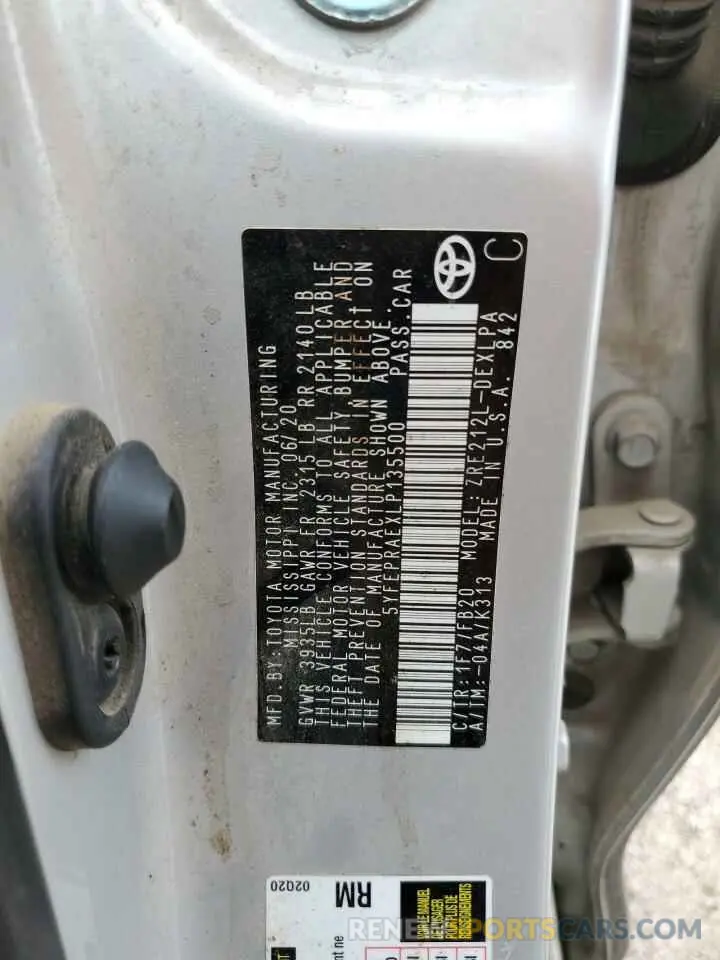 12 Photograph of a damaged car 5YFEPRAEXLP135500 TOYOTA COROLLA 2020