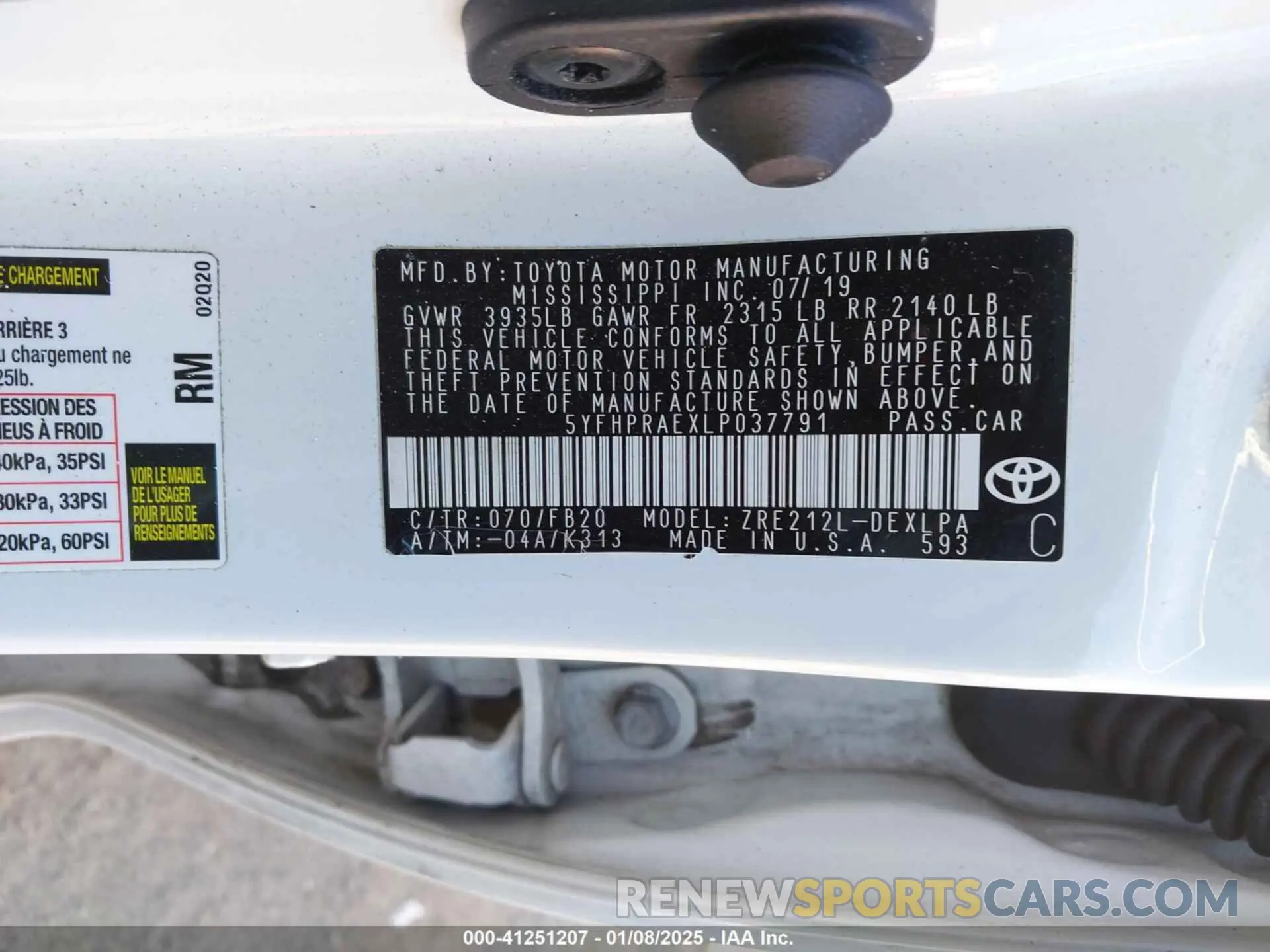 9 Photograph of a damaged car 5YFHPRAEXLP037791 TOYOTA COROLLA 2020